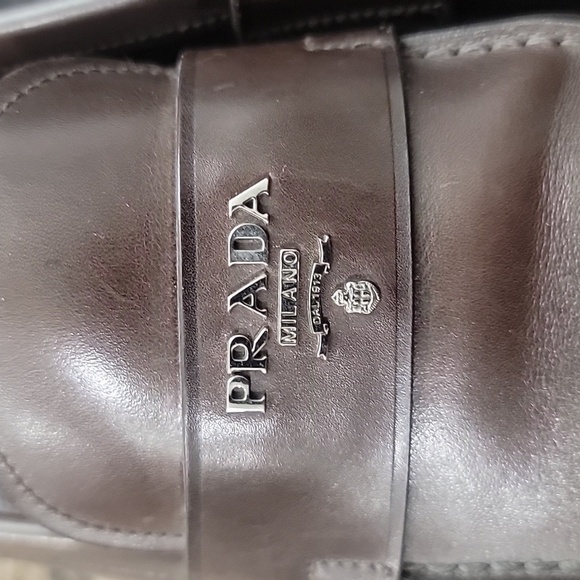 PRADA Brown Genuine Leather Men's Loafer's 8.5 - Picture 8 of 9